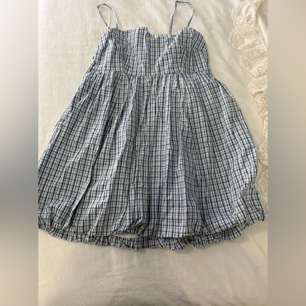 Bubble Hem Plaid Dress
